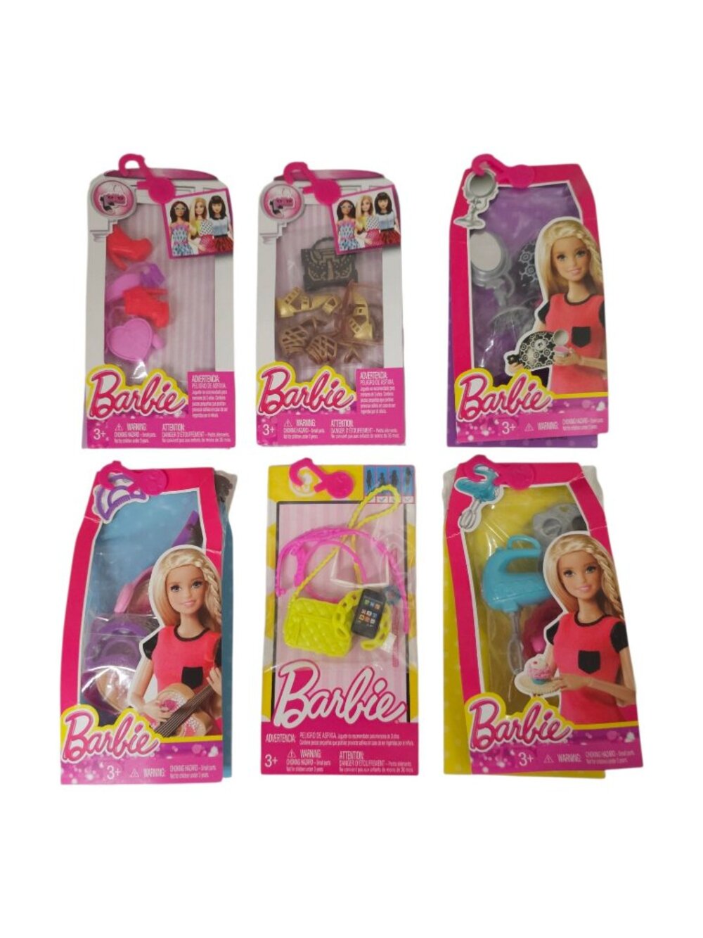 Mattel Barbie Accessories Lot 6 Pack Sealed Shoes Purses Baking Tech New NRFB